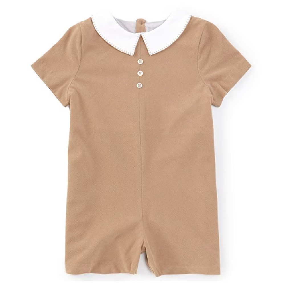 Edgehill Collection Peter Pan Collar Corduroy Jon Jon Romper Baby Boy Size 12 Mo